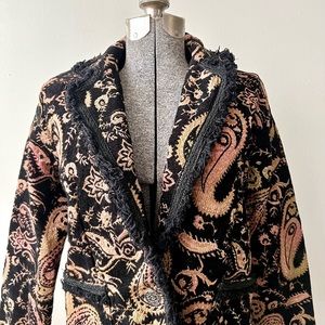 Chicos Black Retro Blazer Jacket Coat Steampunk Grunge Artsy Goth